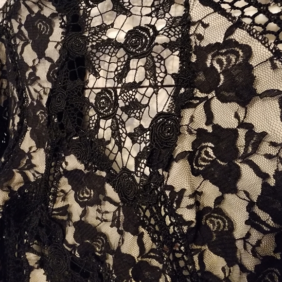 Anthropologie...MOTH..Black & Cream Lace and Crochet Open Jacket..size S… - Picture 8 of 8